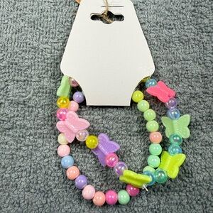 Vibrant Beaded Butterfly Necklace